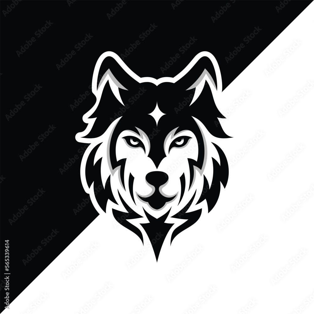 wolf head logo design vector illustration wolf head logo design vector illustration