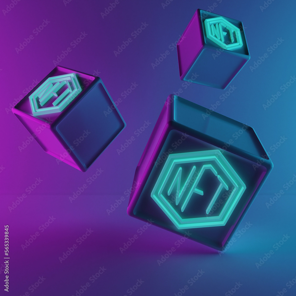 NFT - non fungible token illustration. NFT - non fungible token illustration.