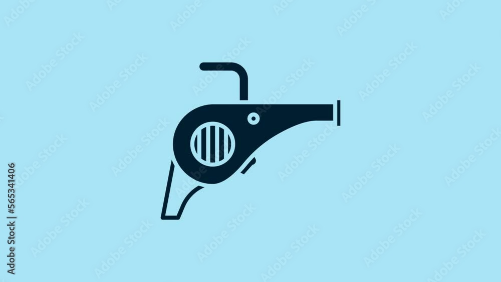 Blue Leaf garden blower icon isolated on blue background. 4K Video motion graphic animation Blue Leaf garden blower icon isolated on blue background. 4K Video motion graphic animation