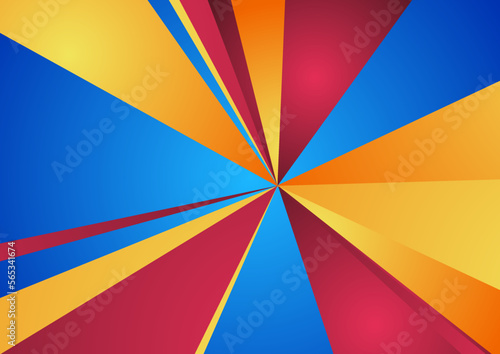 Colorful rays abstract tech geometric background. Vector design