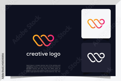 Letter W logo template. Modern elegant logotype