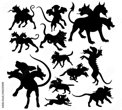 Silhouette collection of mythological people, monsters