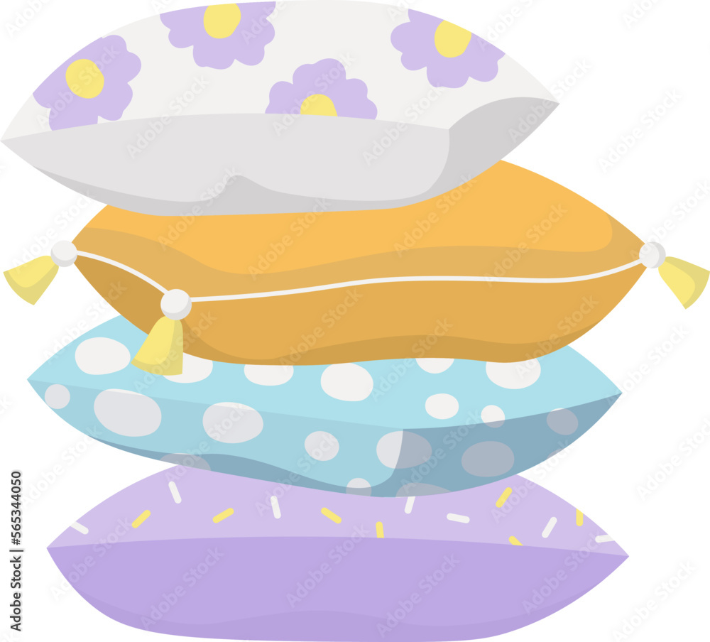 Decorative pillows flat icon Different fabric and shape Decorative pillows flat icon Different fabric and shape