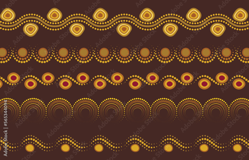 Fototapeta premium Brown aboriginal vector dots design background
