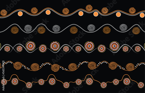 Simple aboriginal dot border design background