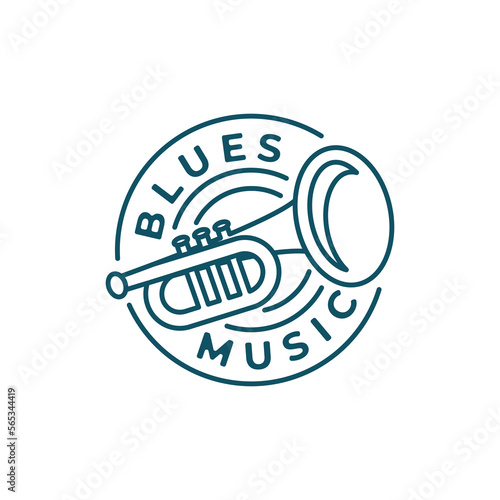 Melodic Blues, a Trumpet Music Logo Design