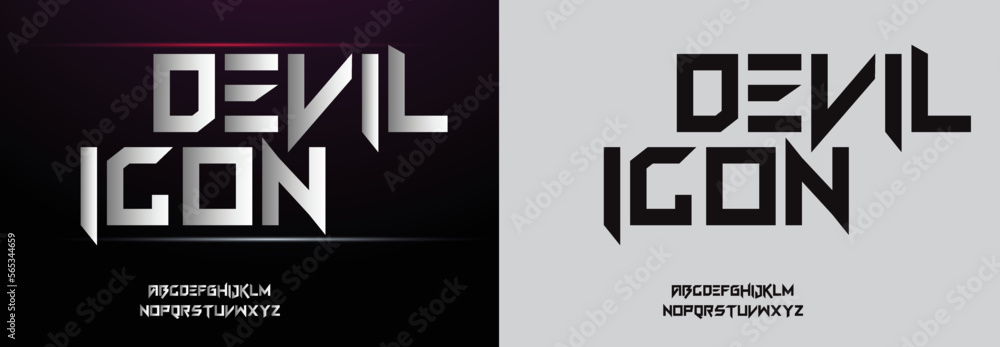 Devil Icon, Game Sport Movie Alphabet Font. Typography modern regular style font for technology, digital, logo design. vector illustration Devil Icon, Game Sport Movie Alphabet Font. Typography modern regular style font for technology, digital, logo design. vector illustration
