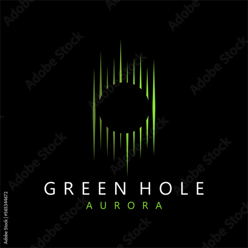 Green Aurora Oasis, a Logo Design for a Serene and Radiant Hole