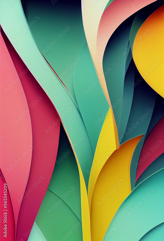 Naklejka premium Beautiful colorful wallpaper illustration art Generative AI Content by Midjourney
