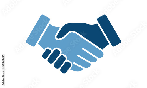 Handshake Logo. Two Hands Make a Deal. Usable for Business and Cooperation Logos. Flat Vector Logo Design Template Element.