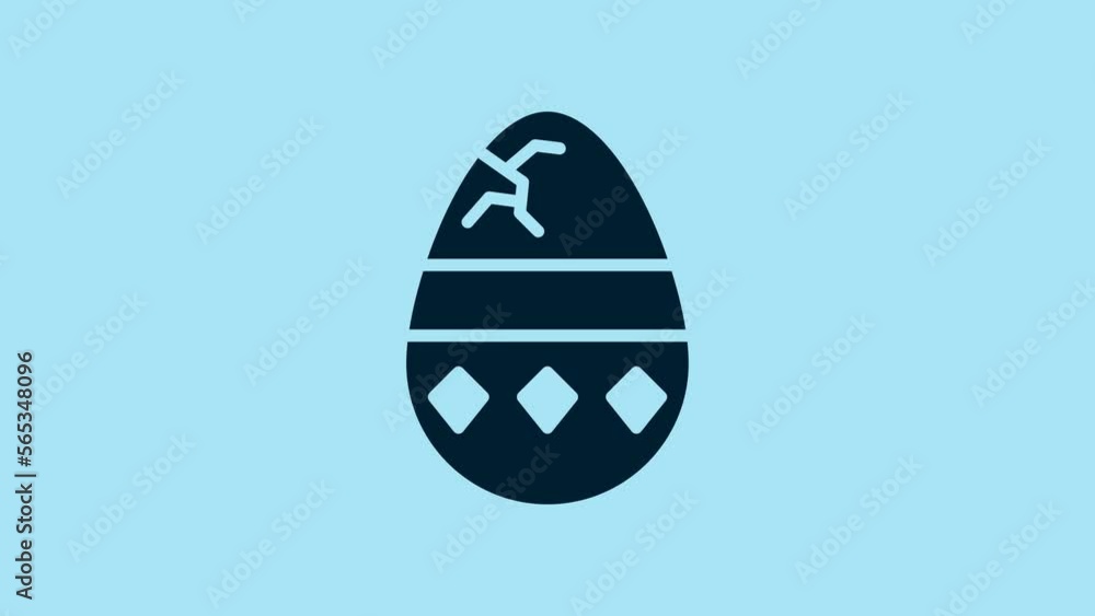 Blue Cracked egg icon isolated on blue background. Happy Easter. 4K Video motion graphic animation Blue Cracked egg icon isolated on blue background. Happy Easter. 4K Video motion graphic animation