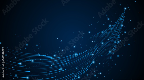 Abstract arrow running at high speed. Fast wireless data transmission technology concept. modern internet network connection technology background
