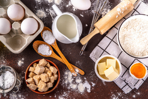 Obraz na plátně Baking ingredients background