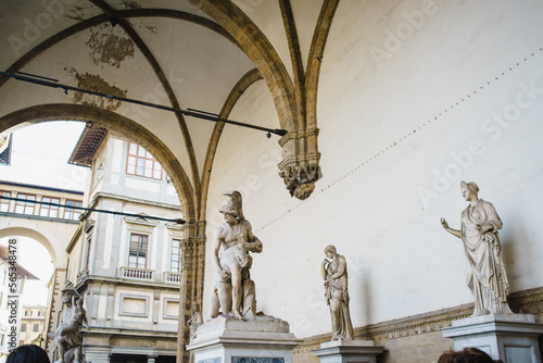 Marble antique sculptures in Italy, Florence. Uffizi Gallery photo