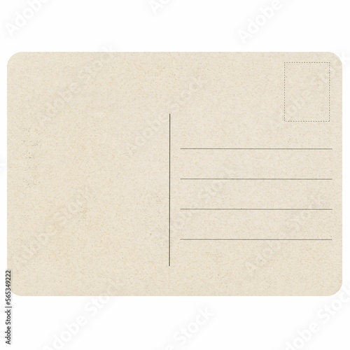 blank post card isolated over white