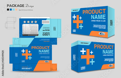 Supplements and Cosmetic box design, Package design template, box outline, Box Packaging design, Label design, healthcare label, packaging design creative idea vector, realistic mock-up