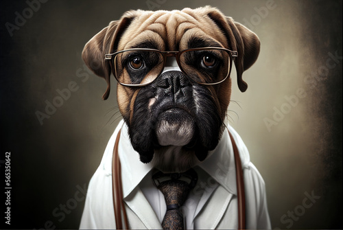 Portrait of a dog in a doctor medical uniform, generative ai © Rawf8