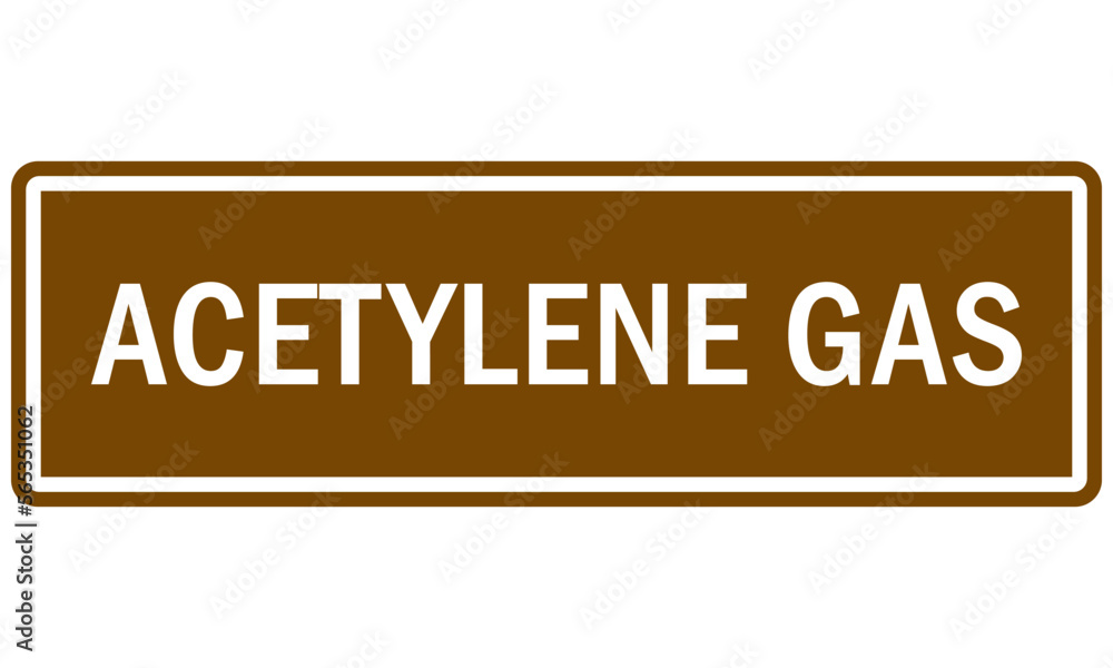 Acetylene warning chemical sign and labels