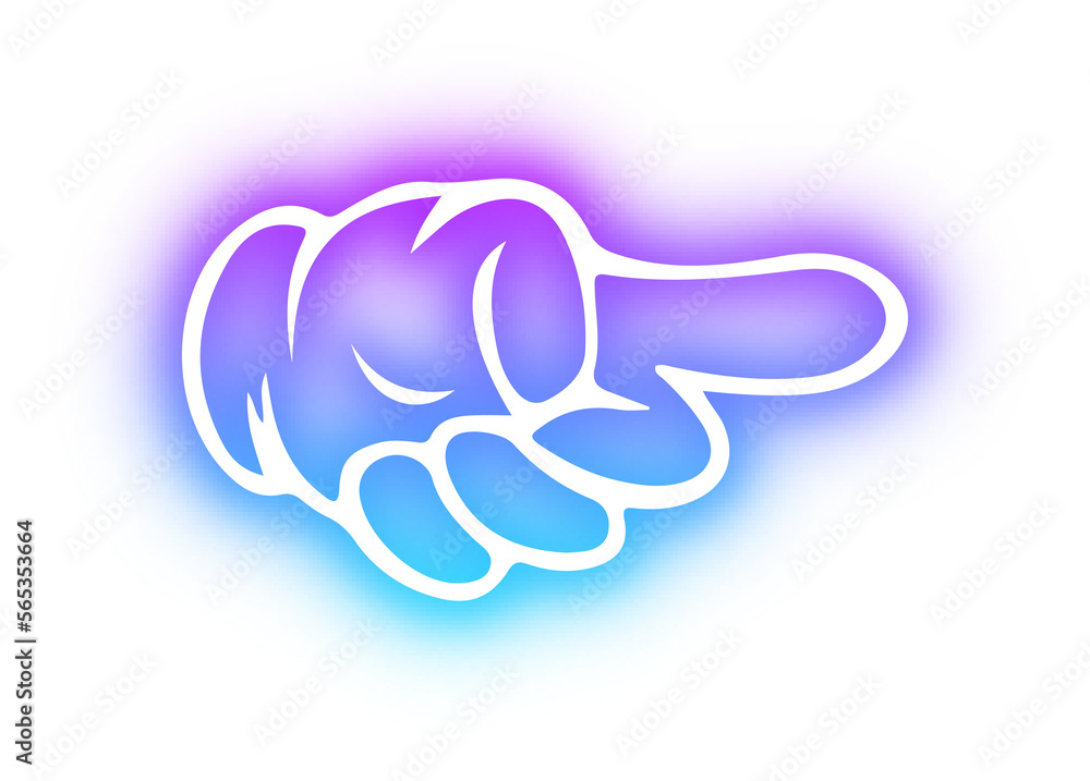 Fototapeta premium Set of Hands poses neon