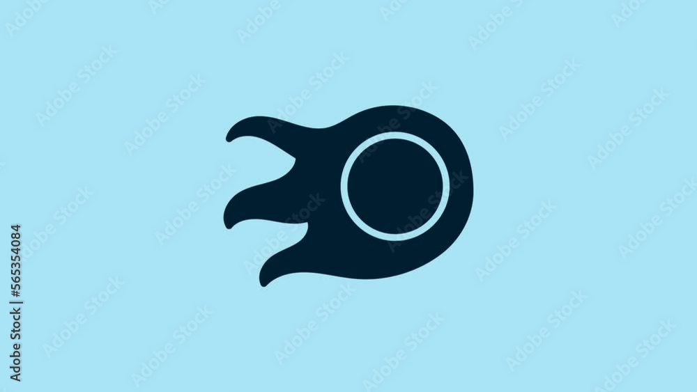 Blue Fireball icon isolated on blue background. 4K Video motion graphic animation Blue Fireball icon isolated on blue background. 4K Video motion graphic animation