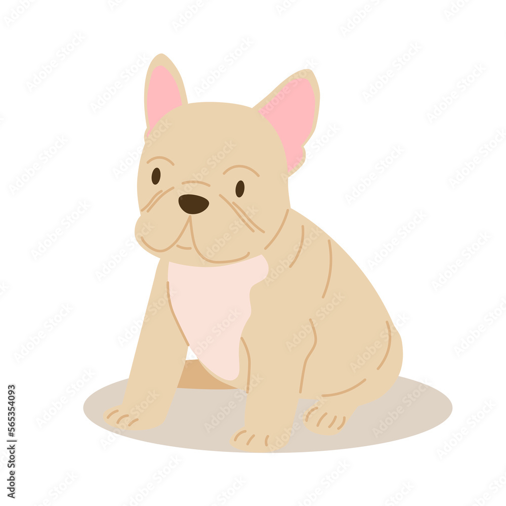 Happy cartoon puppy sitting, portrait of a cute little dog wearing a collar. Friend with a dog. Happy cartoon puppy sitting, portrait of a cute little dog wearing a collar. Friend with a dog.