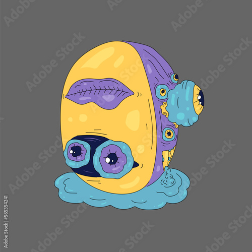 Colorful monster graffiti vector. great for backgrounds, wallpapers and screen printing.	