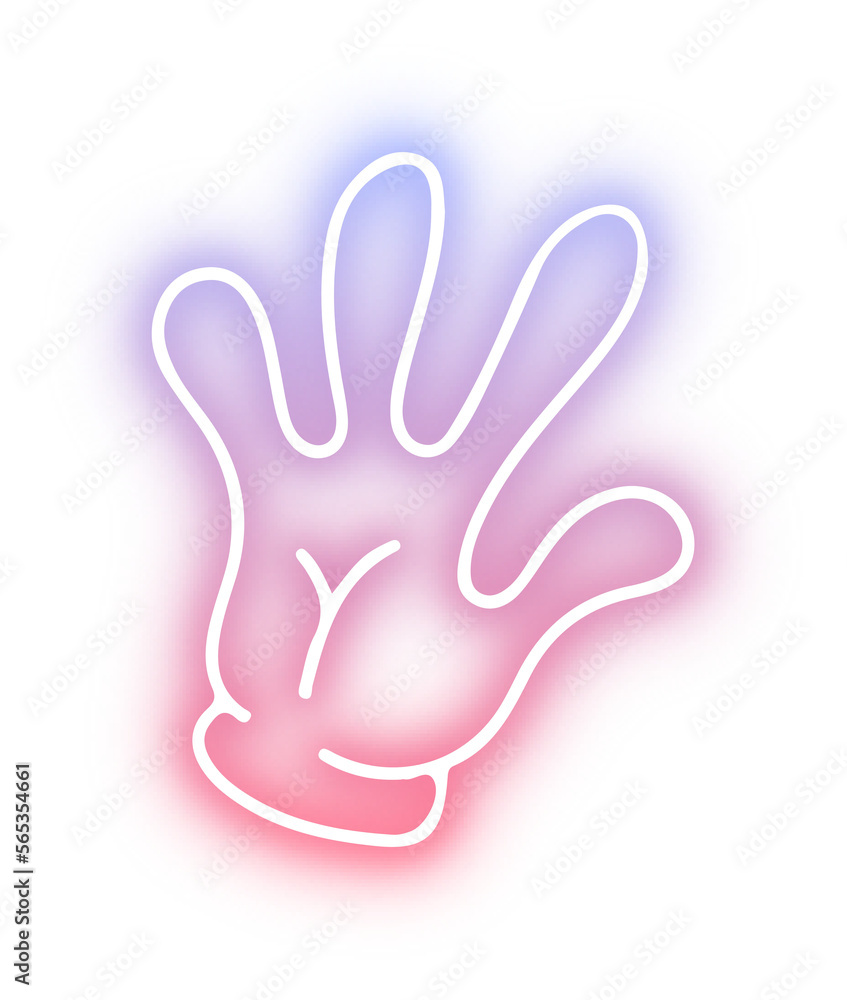 Set of Hands poses neon Set of Hands poses neon