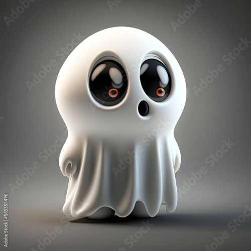 Cute ghost cartoon character created using generative AI tools