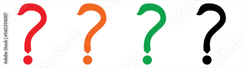 question mark icon set symbol transparent background, vector illustration