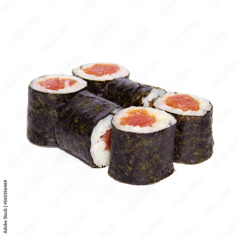 Maki sushi roll with nori tuna fish rice Maki sushi roll with nori tuna fish rice