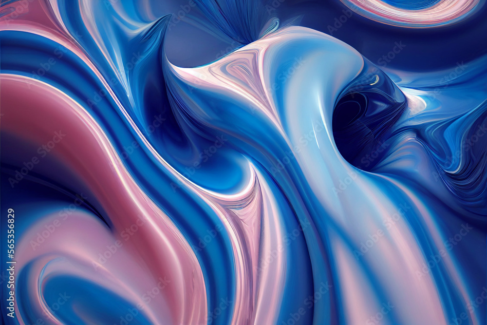 Fototapeta premium liquid chrome surface with pastel gradient holographic reflection abstract background created by generative ai