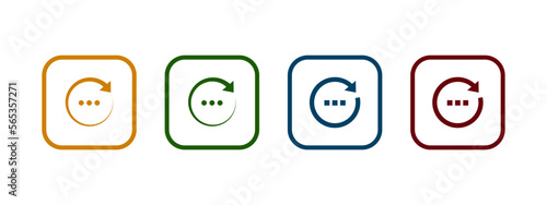 Circle arrows with dot symbol. Reload, process, or loading icon in different color design.	