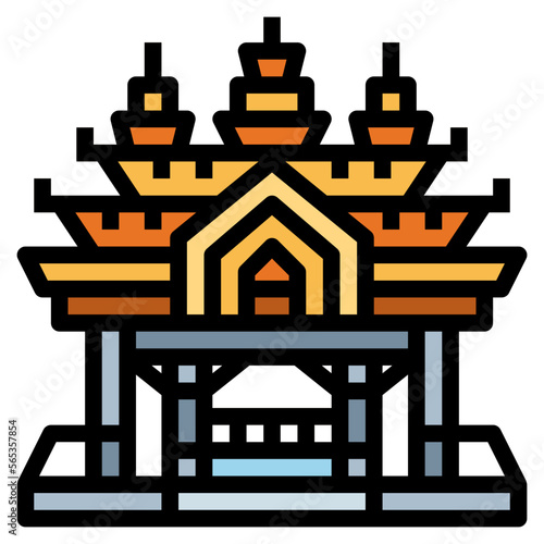 sanctuary of truth filled outline icon style