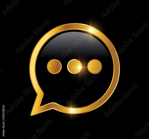 Golden Information Chat Logo Vector icon