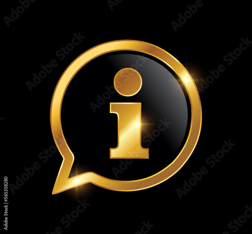 Golden Information Chat Logo Vector icon