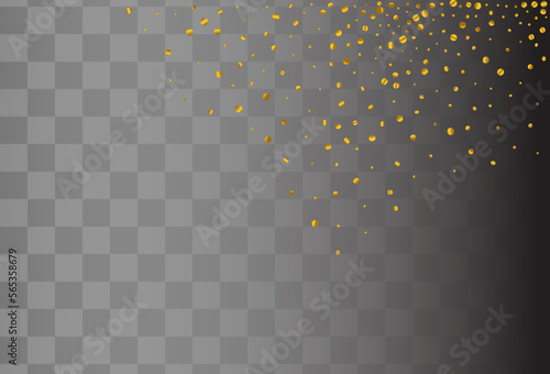 Golden Polka Falling Vector Transparent