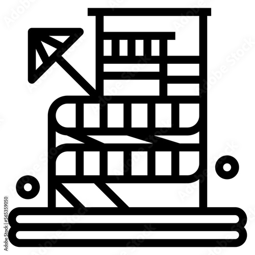 waterpark line icon style
