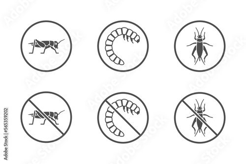 House cricket and mealworm icons
