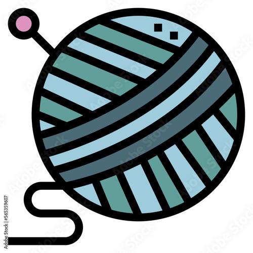yarn filled outline icon style