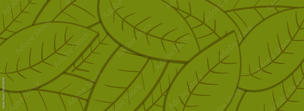 Fototapeta premium Leaves Green Big Texture Horizontal