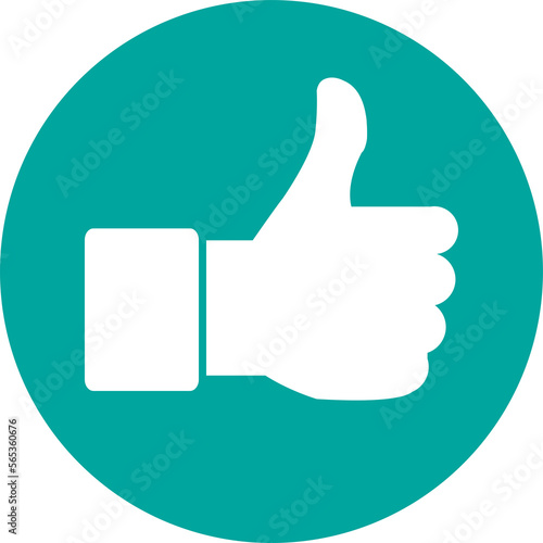 Thumps up like icon. Like icon Flat design.