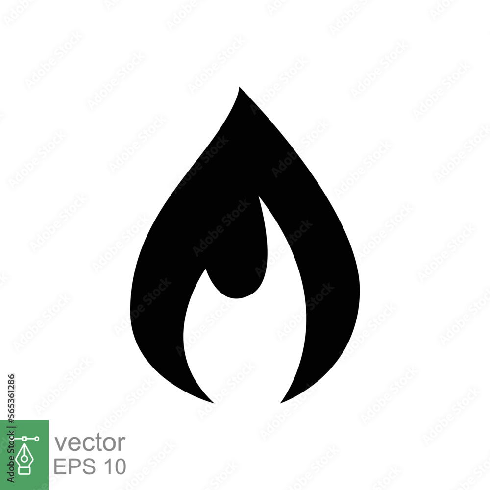 Fire flame icon. Simple flat style. Passion symbol, flammable logo, grill, heat, hot, burn warning concept, silhouette sign. Vector illustration design isolated on white background. EPS 10. Fire flame icon. Simple flat style. Passion symbol, flammable logo, grill, heat, hot, burn warning concept, silhouette sign. Vector illustration design isolated on white background. EPS 10.