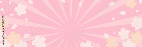 桜模様の春の背景素材（春のセール向けバナー素材）