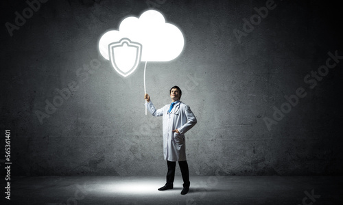 Obraz na płótnie Security and protection of medical data w salonie