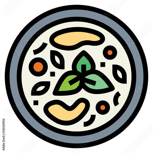 Tom Kha Gai filled outline icon style