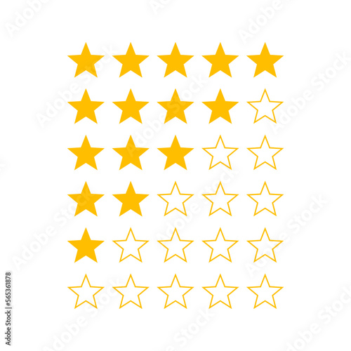 Product rating or customer review with gold stars