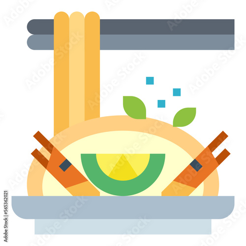 pad thai flat icon style