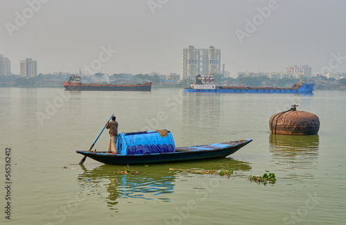 View of Hooghly River in Calcutta, India