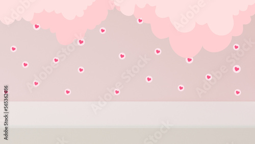 Pink background with hearts for valentine.