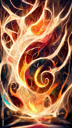 flame particle entanglement design concept illustration Generative AI Content by Midjourney © simon